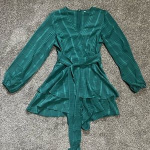 V Neck Ruffled Romper